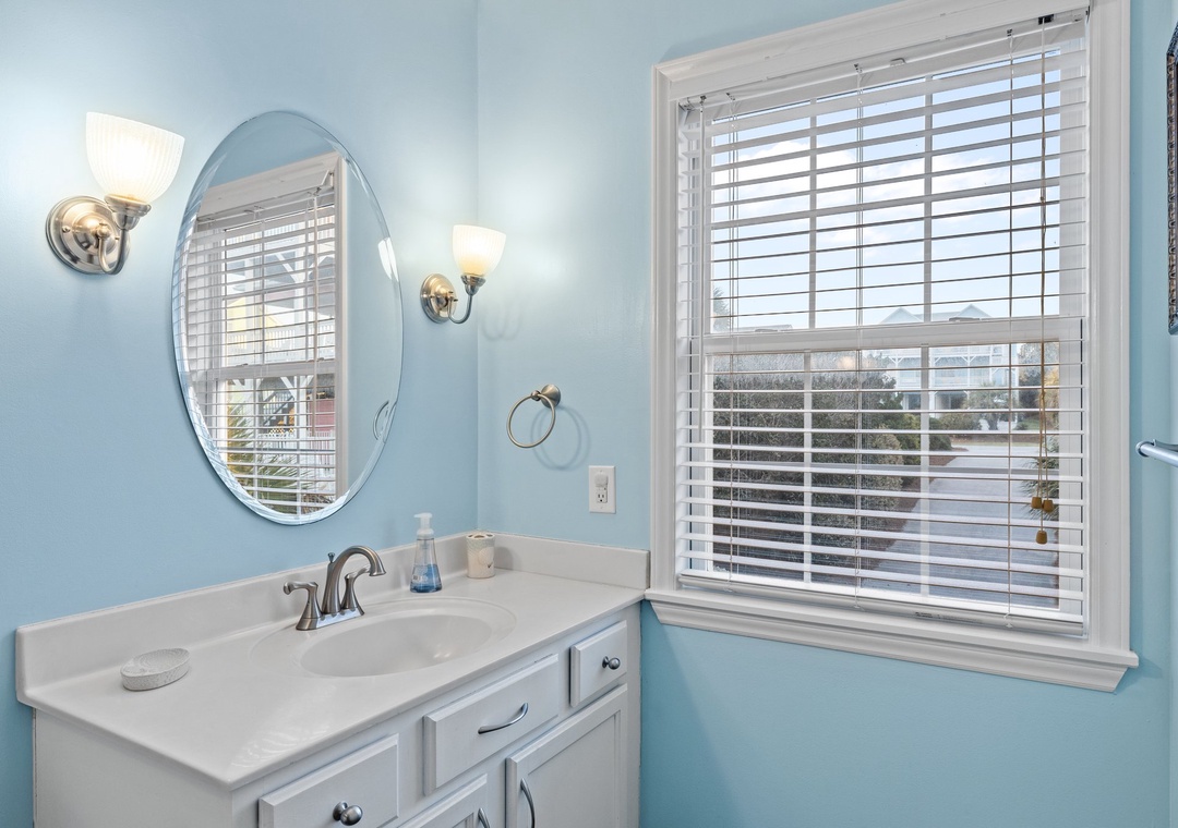 Bathroom on living room level