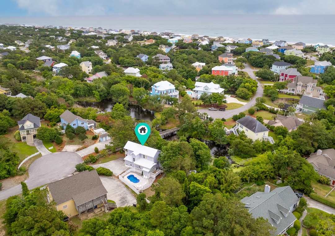 Beach access .6mi via golf cart or .3mi walking!