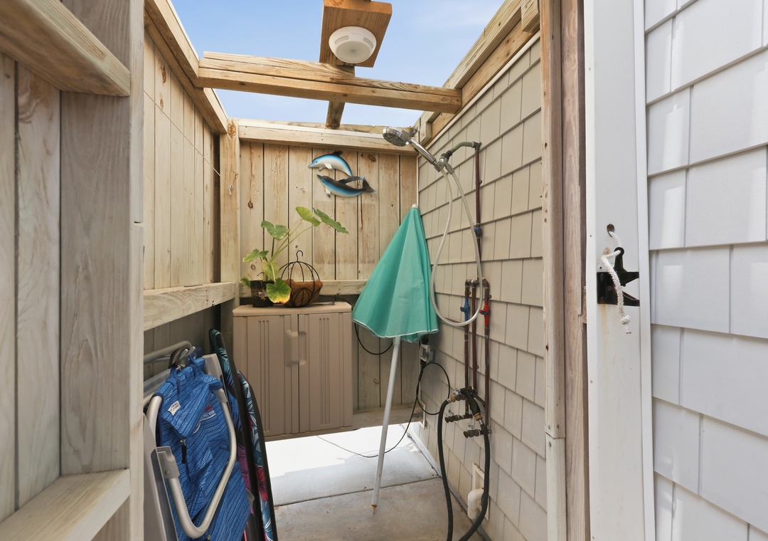 Dolphin Reach Up | Outdoor Shower