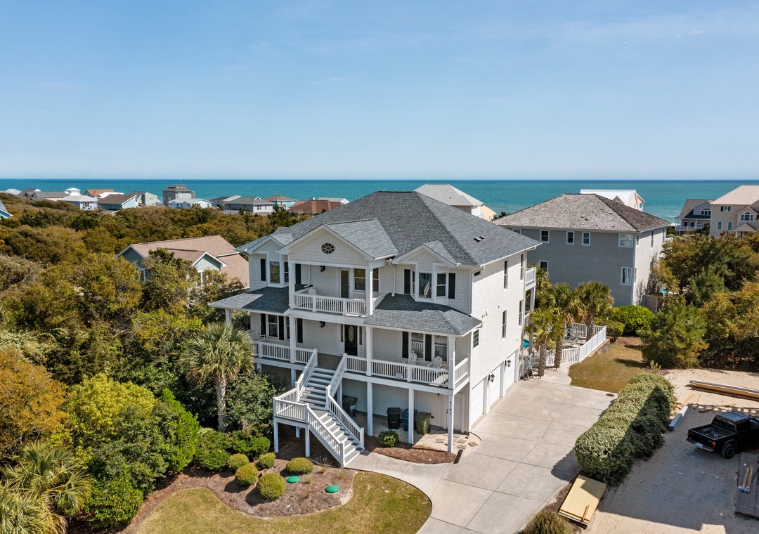 Aerial view of front of house