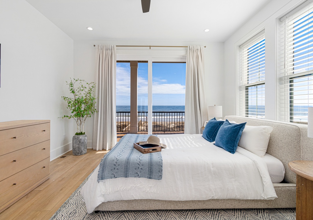 Sea Spray West | Queen Bedroom with Ocean Views
