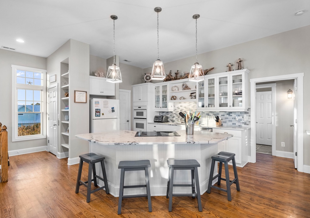 Kitchen Over View and Counter Seating