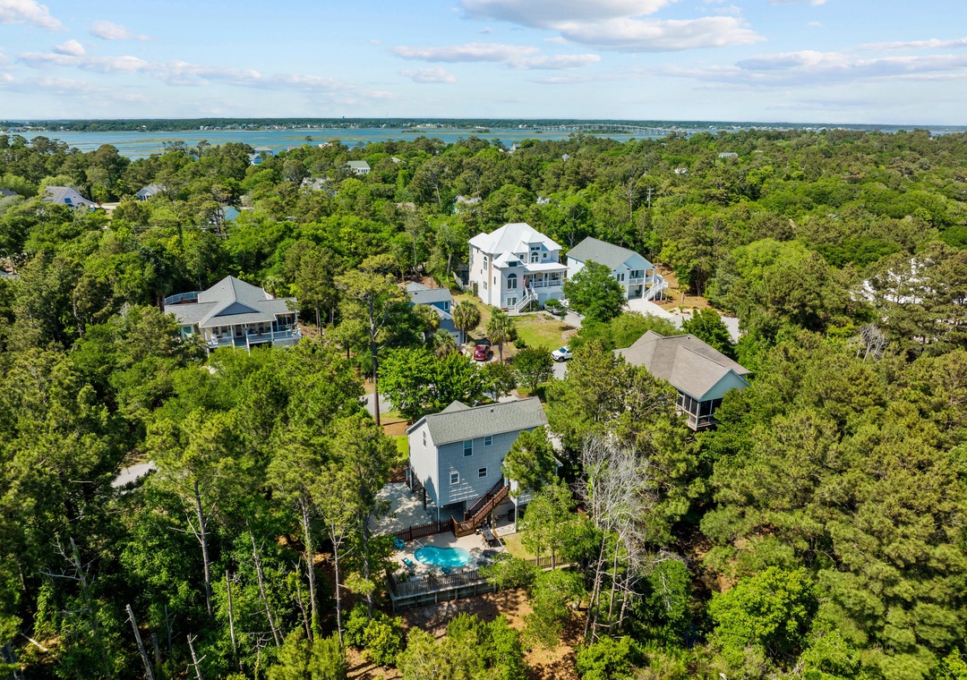 Drone Shot of the home and neighborhood.