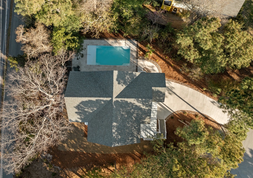 Aeriel view of top of house