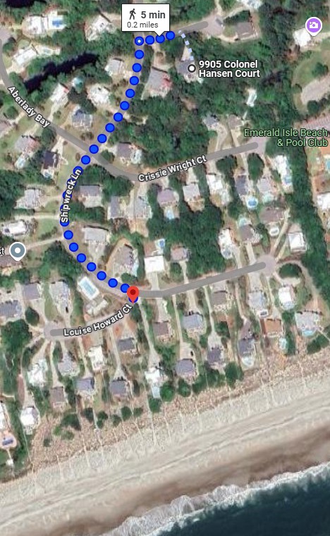 Salty Paws beach access map