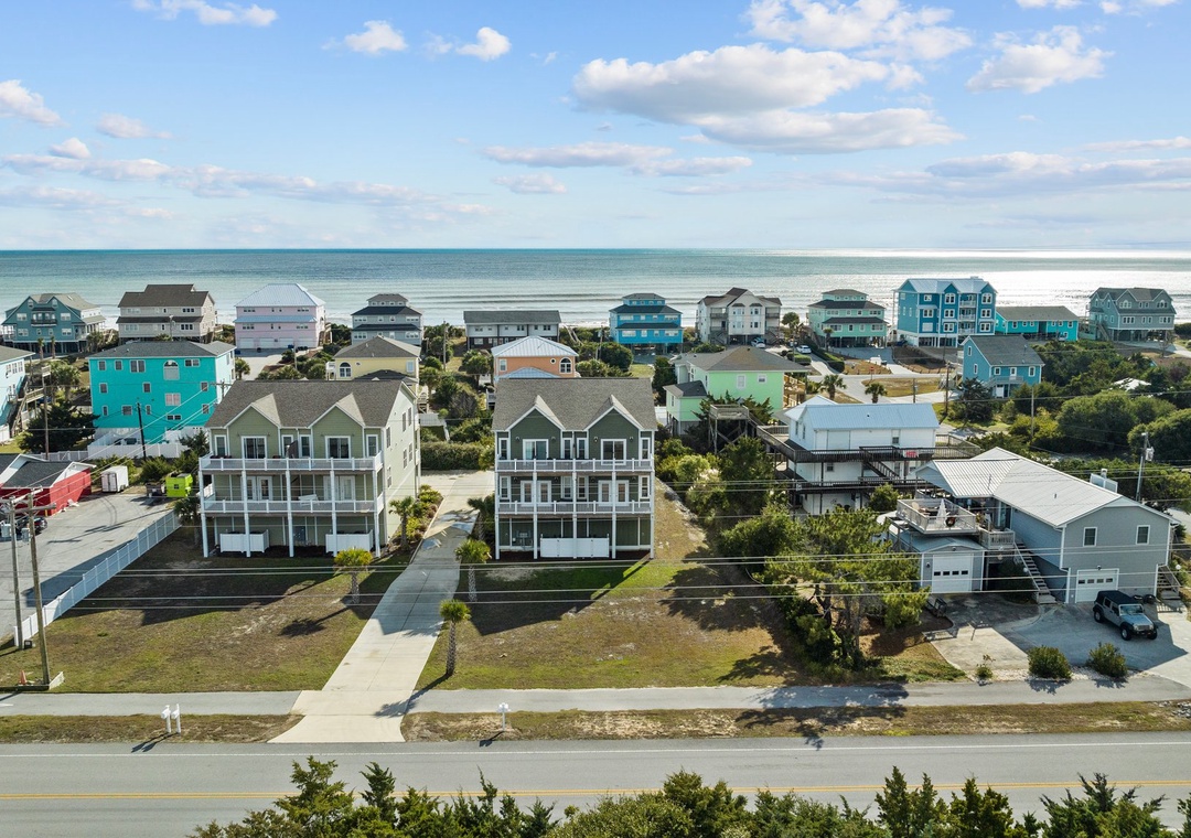Home is on the far right of this photo and the ocean is behind.