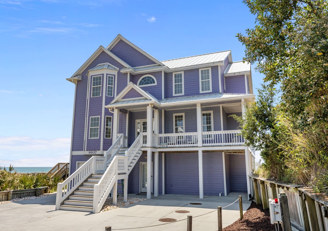 Coastal home featuring elegant design with ocean views and elevated architecture perfect for beachside getaways.