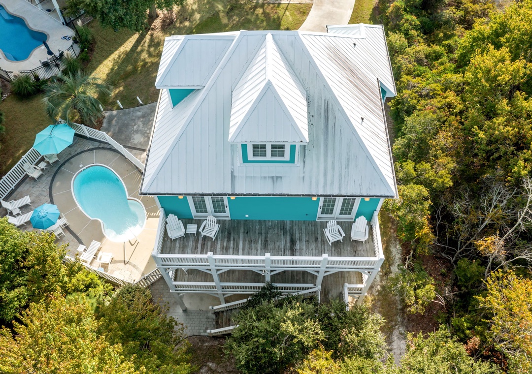 Birds Eye View of Back Yard
