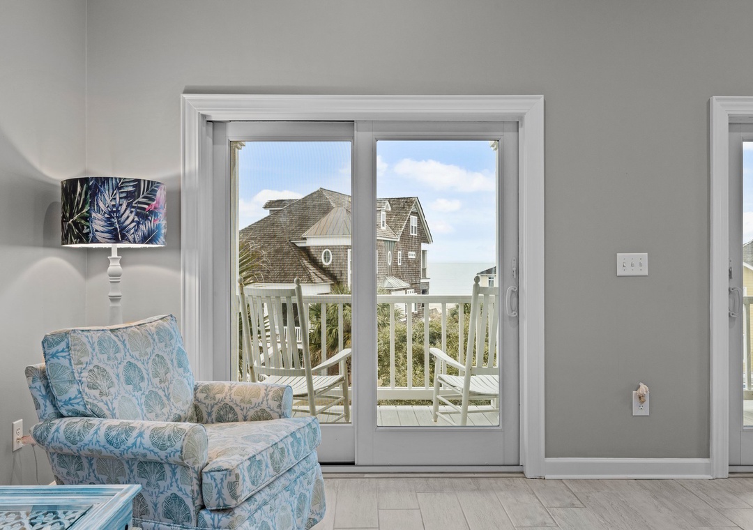 Outside view of upstairs living room window