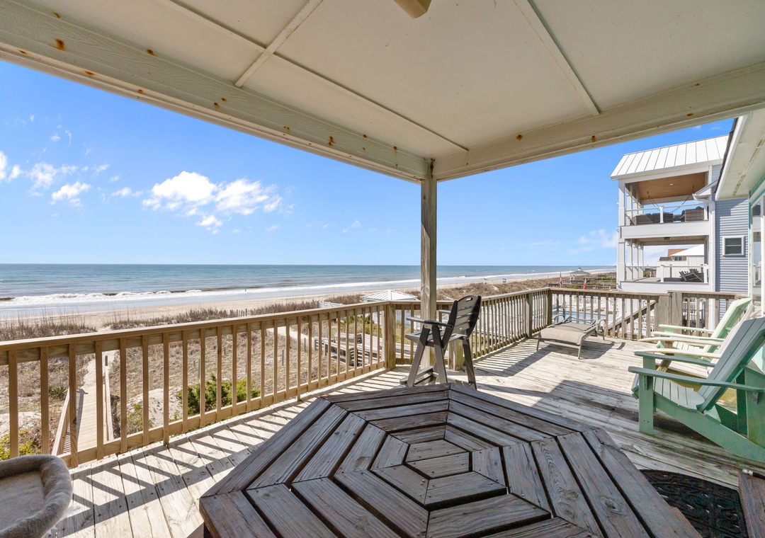Wake up to stunning ocean views from your private deck, where morning coffee tastes better with endless sea and sand stretching before you.