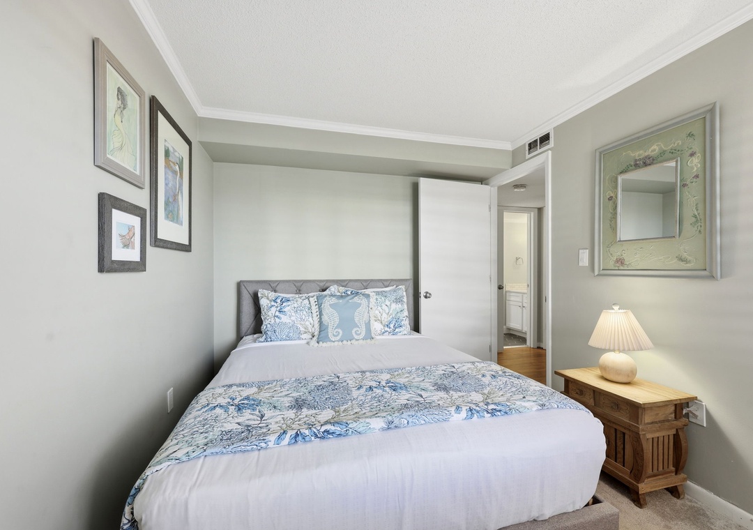 Unwind in your inviting bedroom with tasteful décor, plush bedding, and calming accents that make every night feel like a retreat.