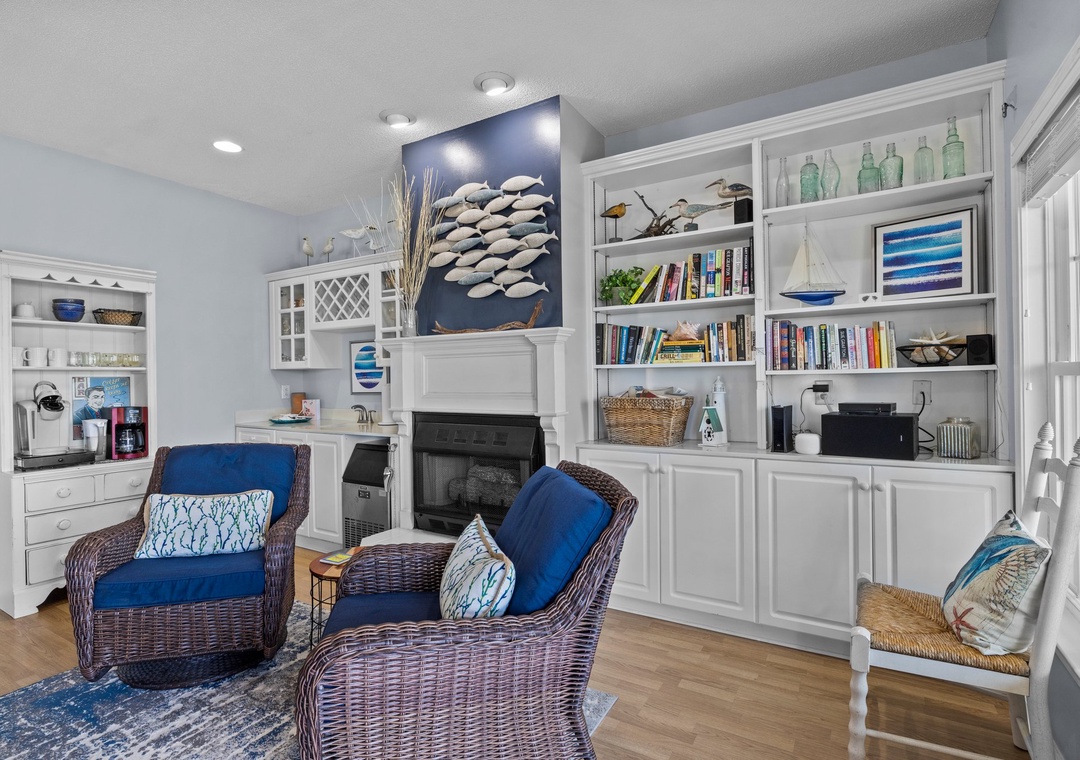 Fireplace and Coffee Nook!
