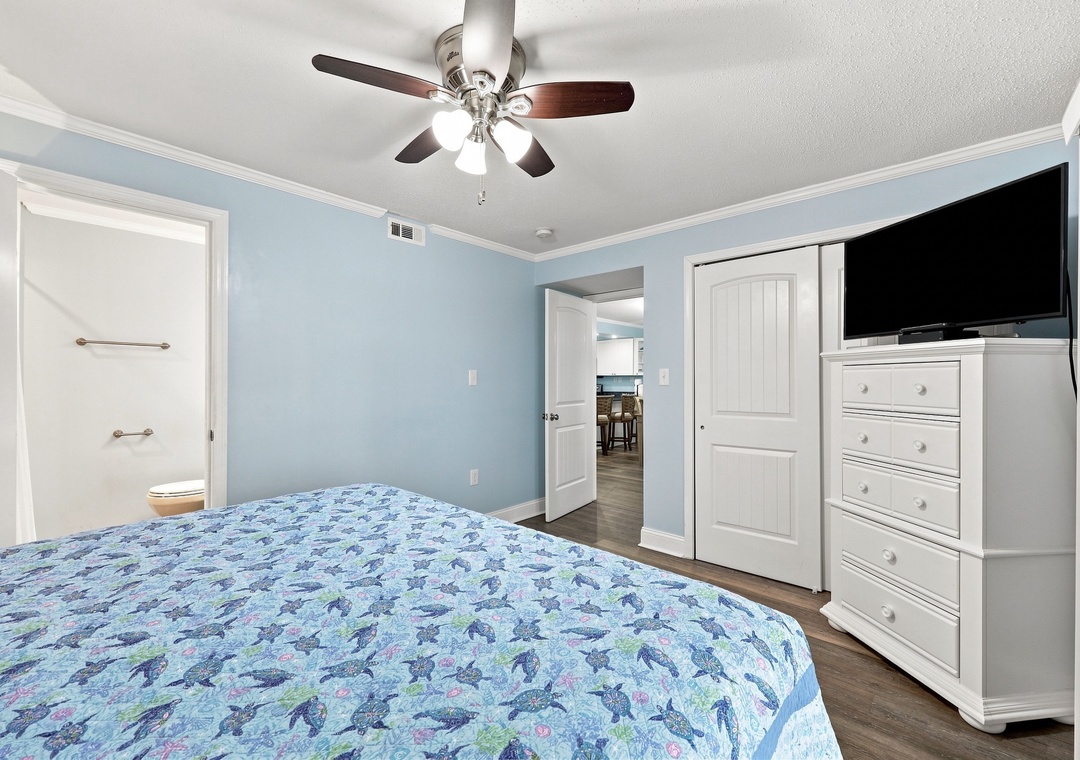 Summer Winds B-233 | King Bedroom and Television