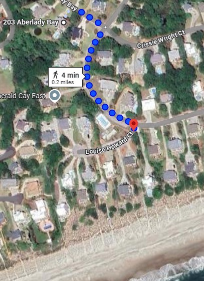 Red, White, and BEACH beach access map
