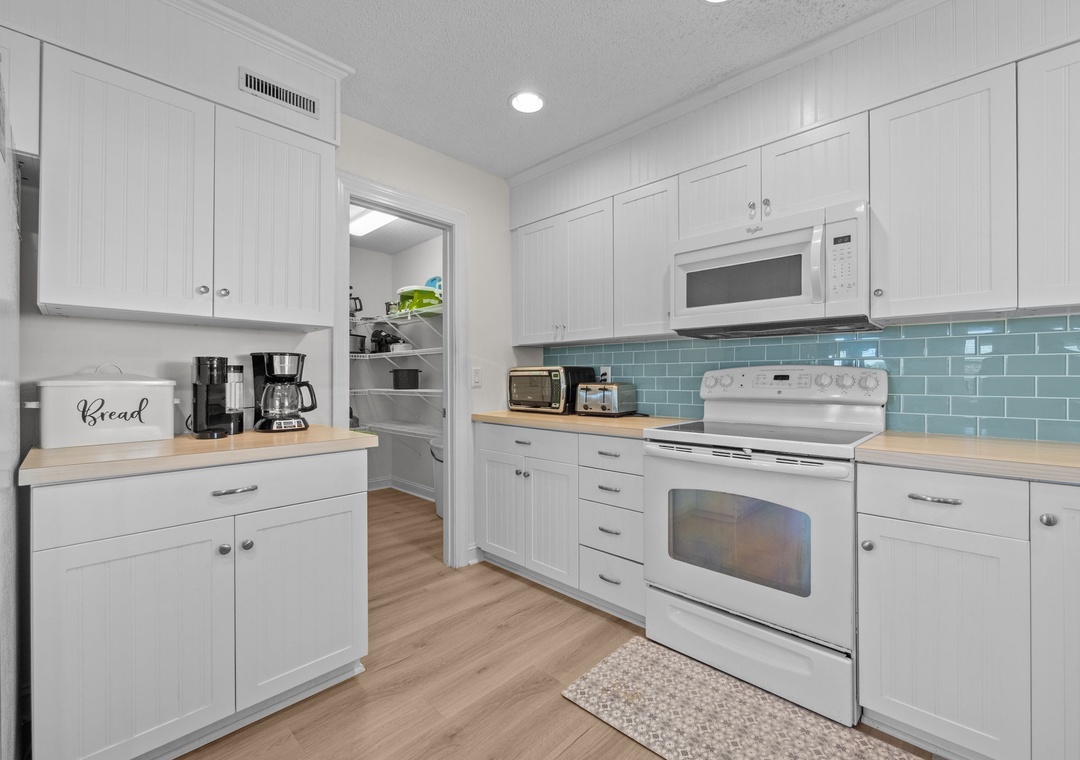 Kitchen and large walk in Pantry
