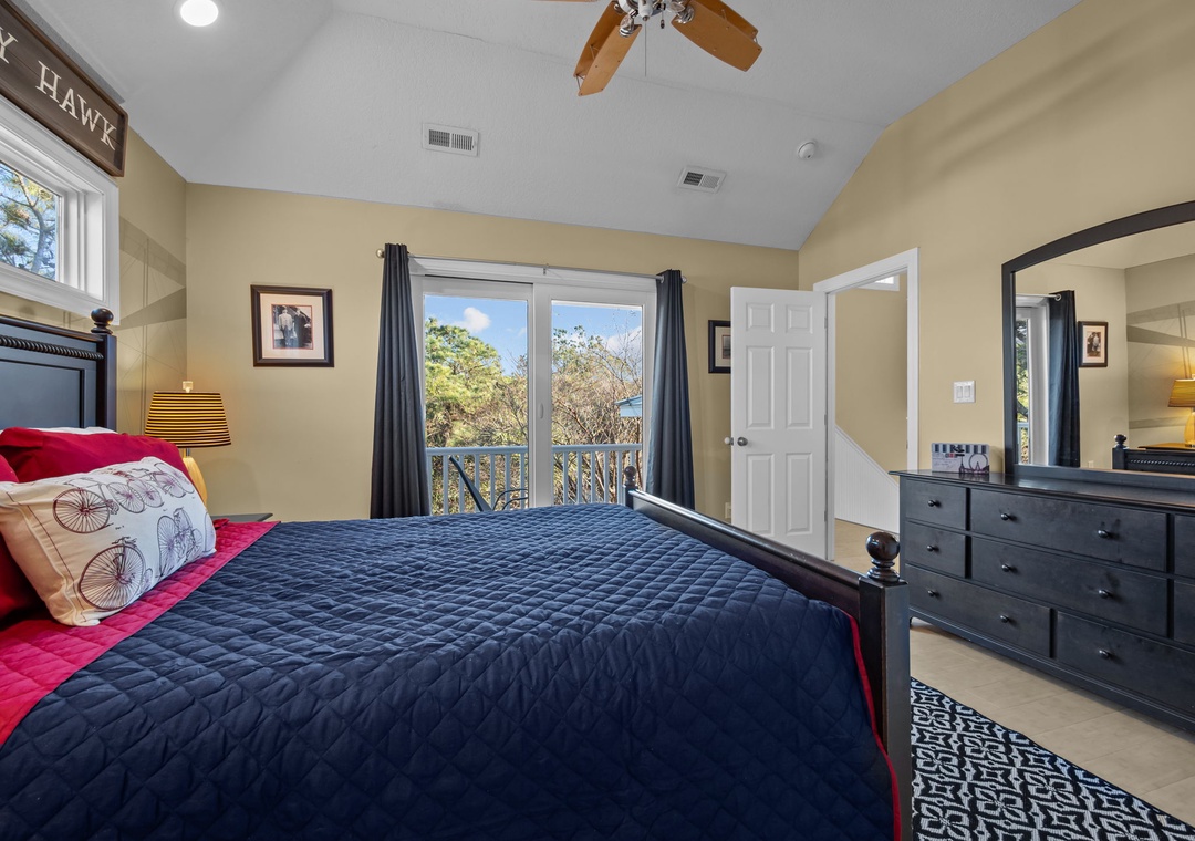 Drift off to sleep in your comfortable bedroom while gentle breezes from the ceiling fan keep you cool on warm nights.