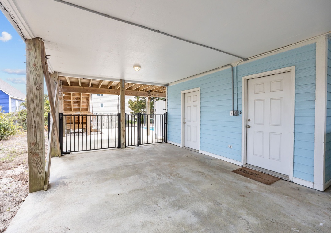 Carport area leading to Private Pool