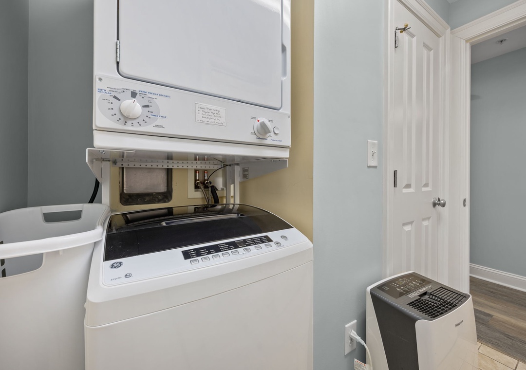 Your own dedicated laundry space makes extended stays effortless, with full-size washer and dryer ready for your convenience.