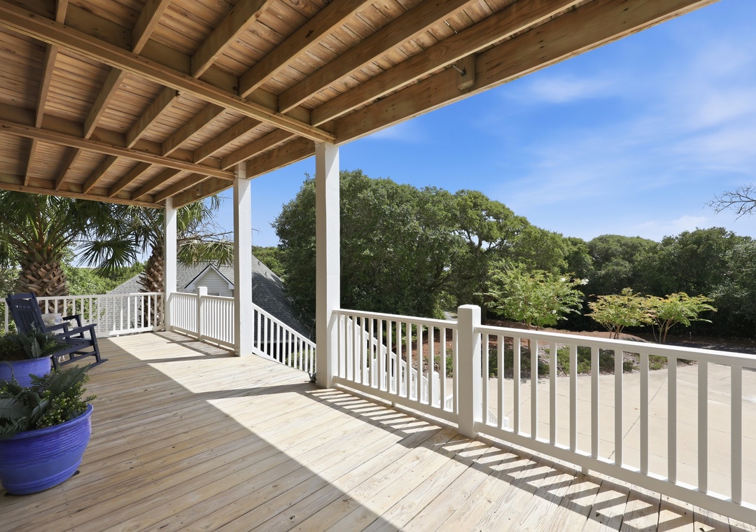 Blue Chair Stays | Covered Porch