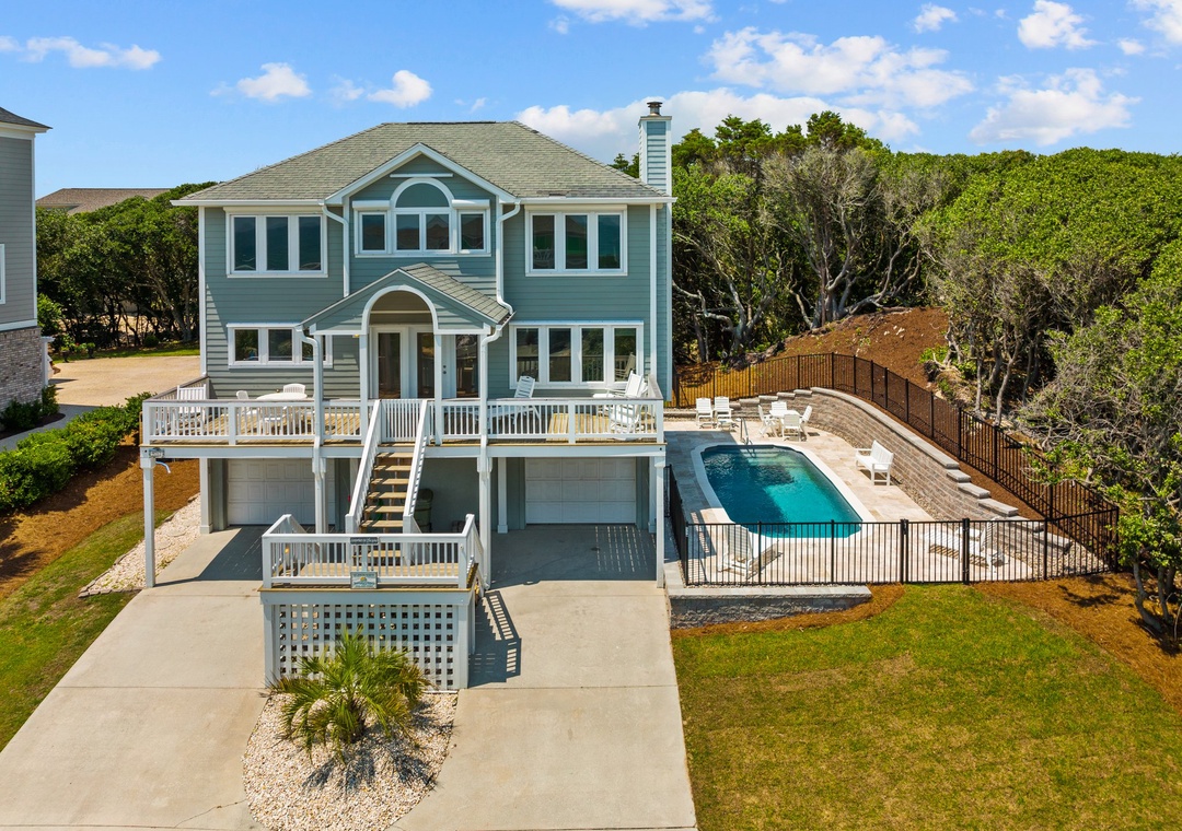 Aerial view of front of house