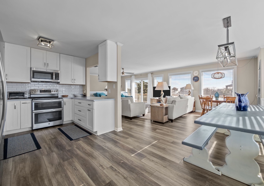 Step into your bright, open-plan retreat where modern comfort meets coastal charm. You'll love the seamless flow from kitchen to living space.