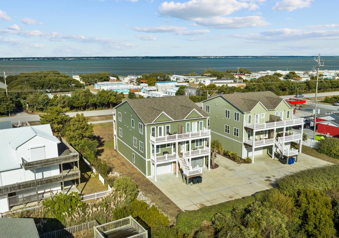 Home is on left of photo- water behind is the Bogue Sound