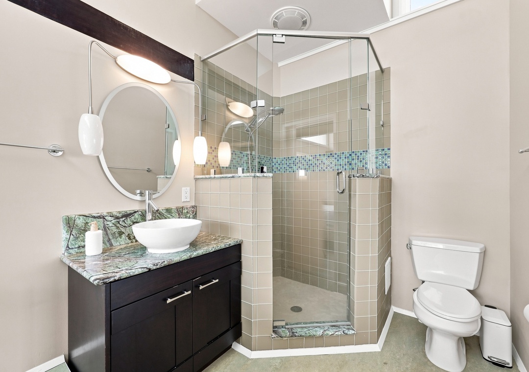 Bogue House | Bathroom and Glass-Enclosed Shower