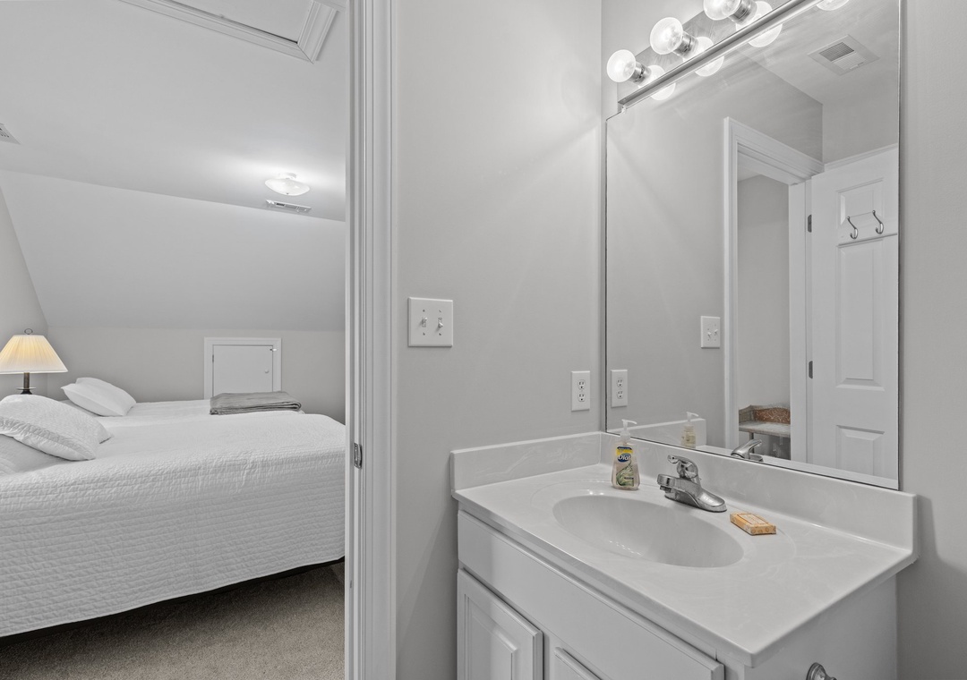 Top floor bedroom's half bath