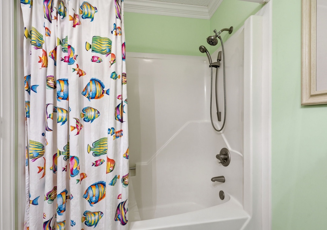 Refresh after a day exploring with a soothing rinse in your private tub-shower combo, complete with handheld and overhead sprays.