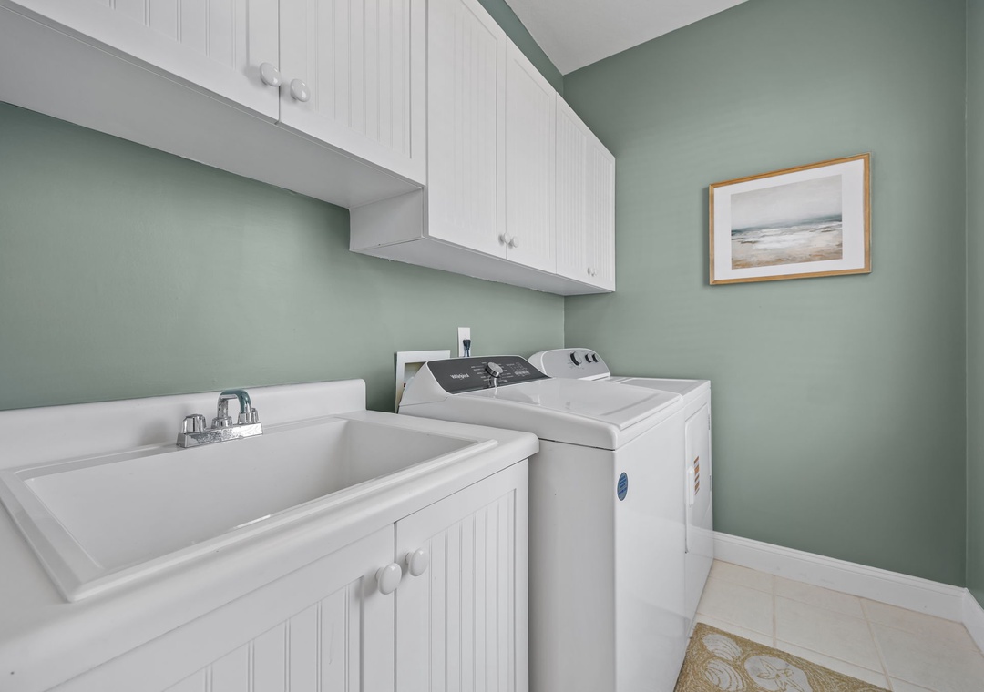 Your own private laundry room with full-size washer and dryer makes packing light a breeze during your stay.