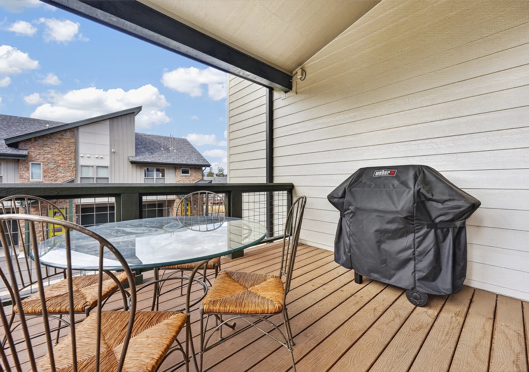 Fire up the grill and gather for an alfresco meal on your private balcony, where fresh air and neighborhood views set the scene for memorable outdoor dining.