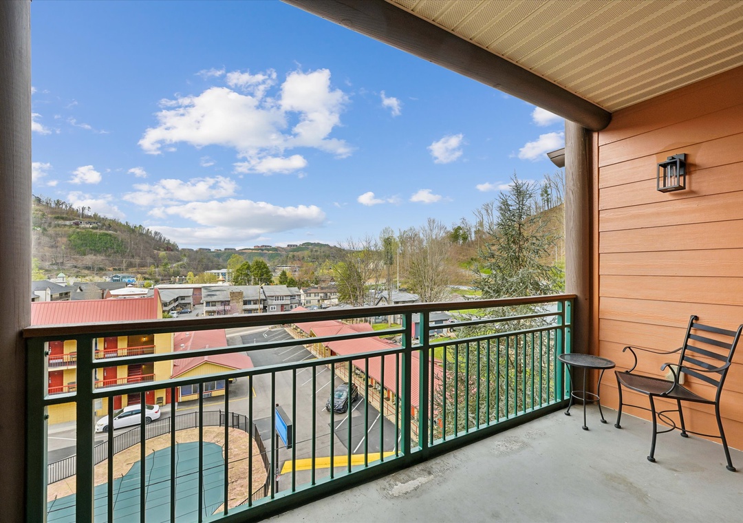 Step onto your private balcony and soak in the peaceful mountain views while enjoying your morning coffee in this cozy outdoor retreat.