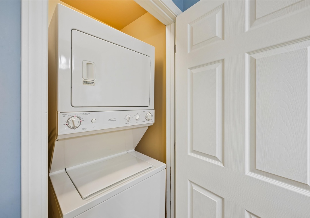 Your own private laundry closet keeps your clothes fresh throughout your stay with convenient washer and dryer.