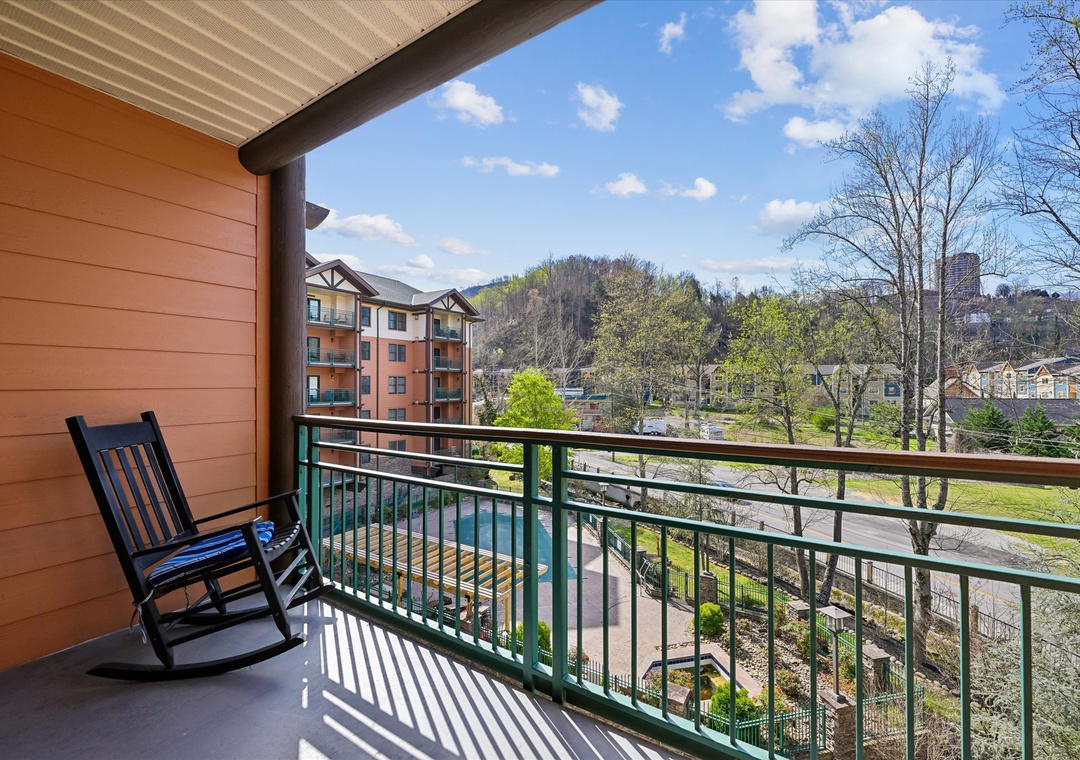 Sip your morning coffee on this peaceful balcony while taking in scenic neighborhood views and breathing fresh air.