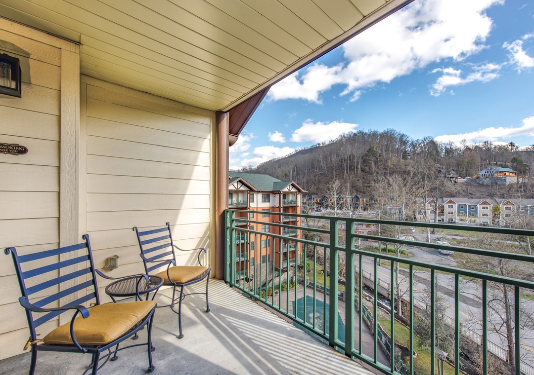 Step onto your private balcony where mountain views and fresh air create the perfect morning coffee spot.