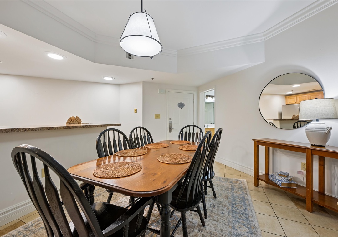 Gather around your welcoming dining table for memorable meals together, with stylish furnishings and thoughtful touches creating the perfect atmosphere.