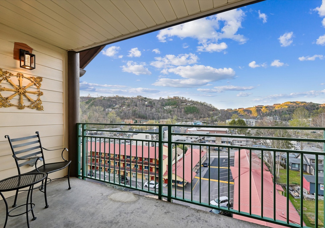 Step onto your private balcony and take in the scenic mountain views while enjoying morning coffee at your bistro table.