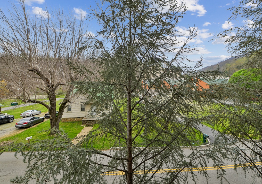 Scenic hillside property nestled in a peaceful residential area with mountain views and lush green surroundings.