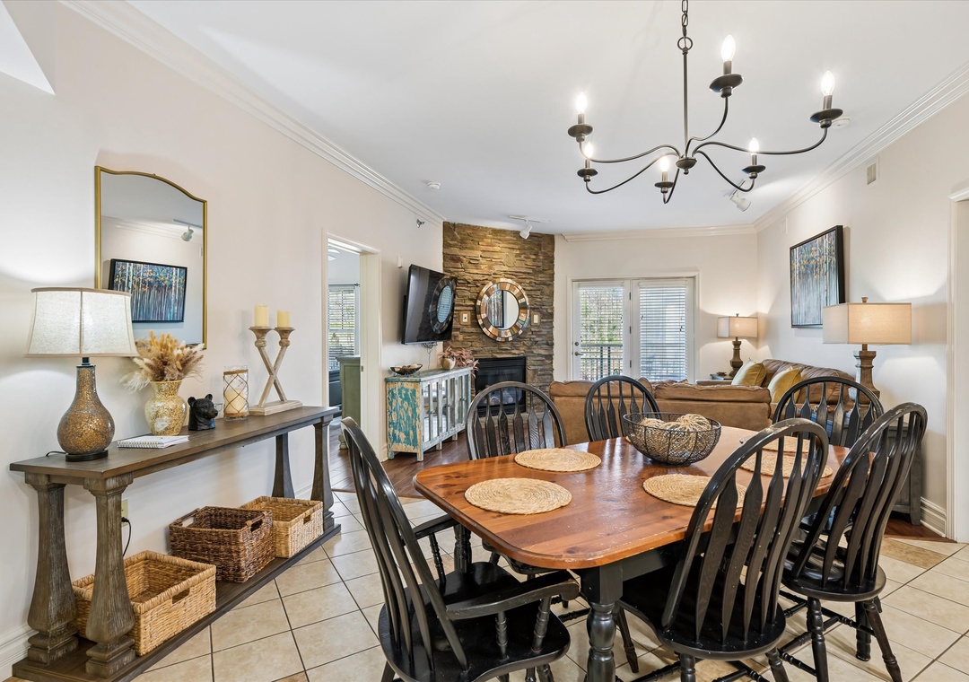 Gather around your elegant dining table where thoughtful touches create the perfect setting for memorable meals together.