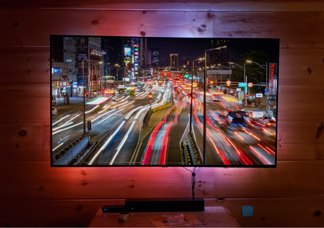 Unwind with your favorite shows on this large flat-screen TV, perfectly positioned for cozy movie nights in your rustic retreat.