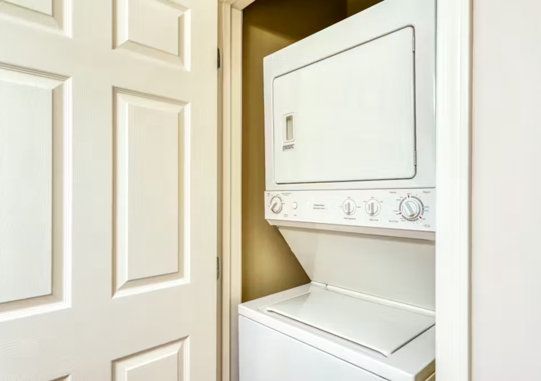 Keep your clothes fresh with this convenient in-unit washer and dryer, tucked neatly into your closet for easy access.