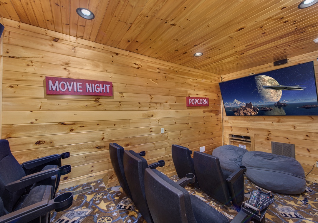 Step into your own private theater with plush seating and fun movie night vibes—perfect for cozy film marathons with friends or family.