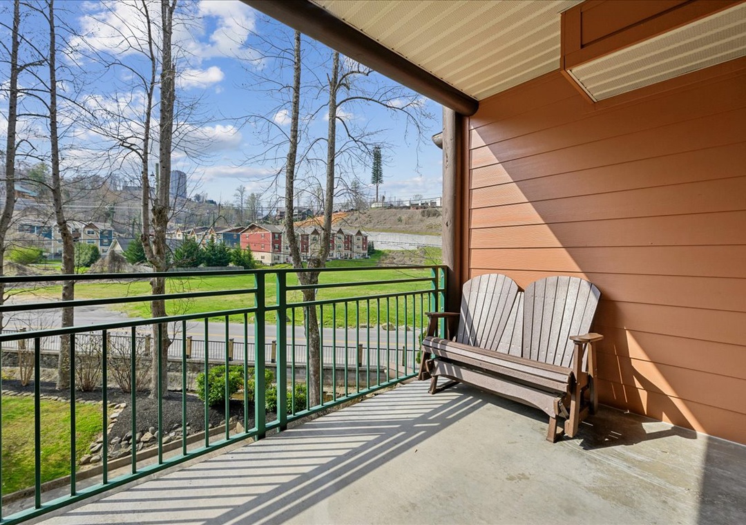 Relax on your private balcony with peaceful neighborhood views, perfect for morning coffee or evening unwinding.