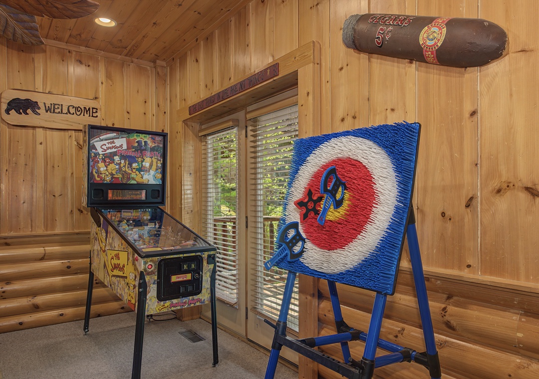 Your game room awaits with pinball and darts for hours of friendly competition.