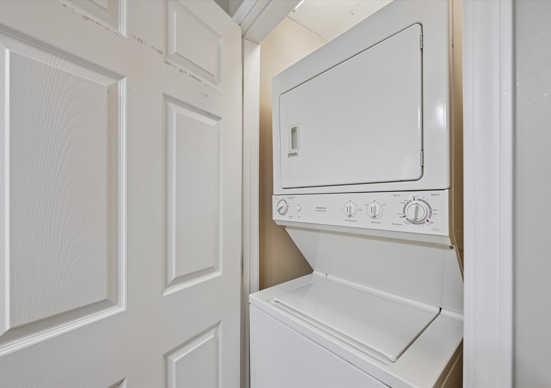 Your private in-unit laundry closet keeps you comfortable and organized throughout your stay.