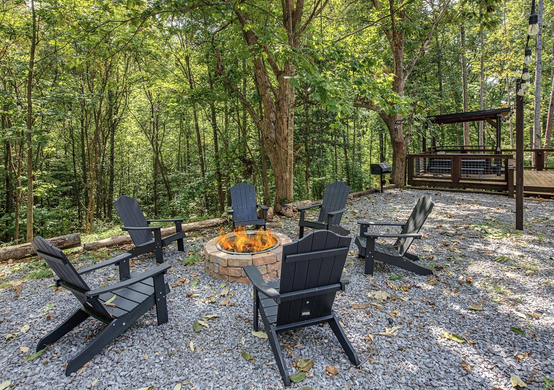 Gather around the fire pit with your group in this peaceful woodland setting, perfect for s'mores and stories under the trees.