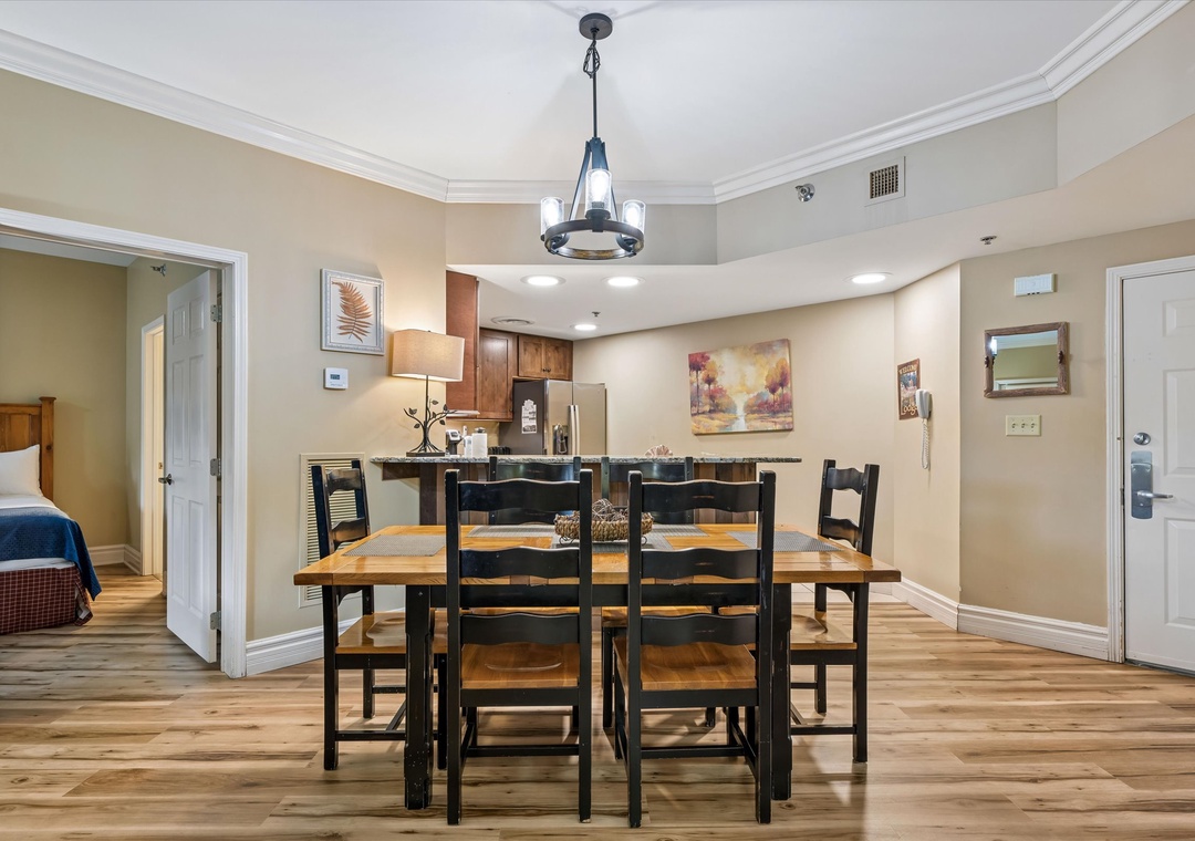 Gather around this welcoming dining table where memorable meals and conversations unfold in your home-away-from-home.