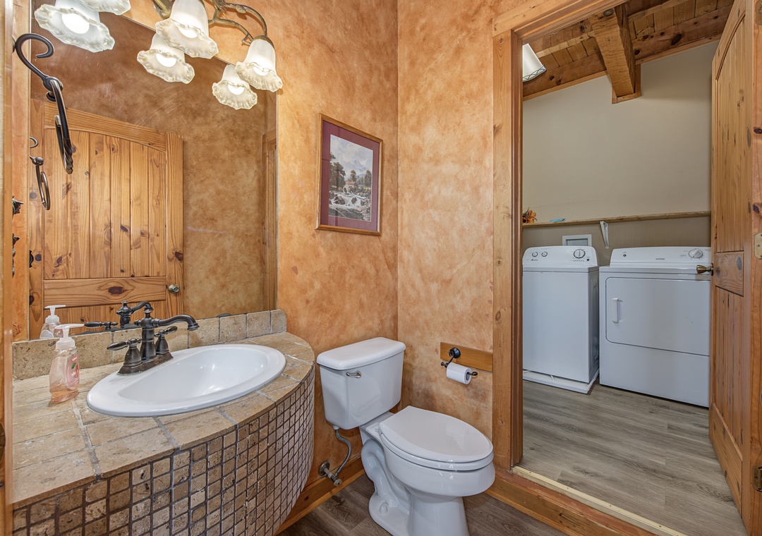 Refresh and recharge in your private bathroom with convenient in-home laundry facilities right next door—no hauling clothes elsewhere, just easy care during your stay.