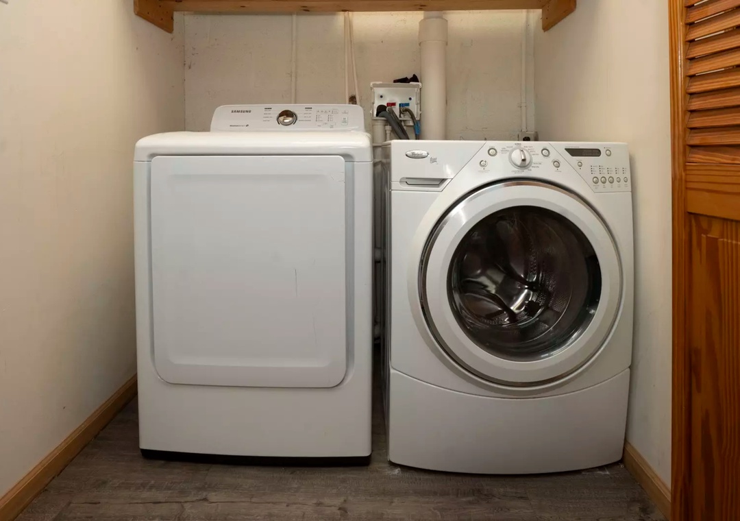 Your dedicated laundry area features full-size washer and dryer, making longer stays comfortable and convenient.