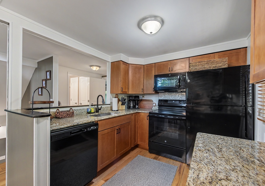 Your fully equipped kitchen with granite counters and modern appliances makes preparing meals effortless. Enjoy all the comforts of home during your stay.